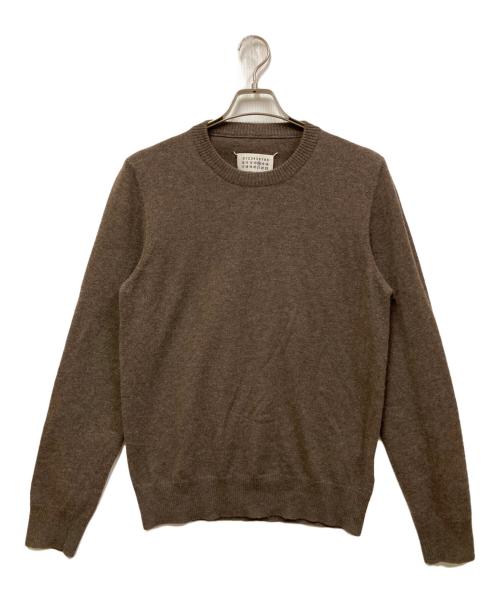 Maison Margiela（メゾンマルジェラ）Maison Margiela (メゾンマルジェラ) エルボーパッチクルーネックニット ブラウン サイズ:SIZE Mの古着・服飾アイテム
