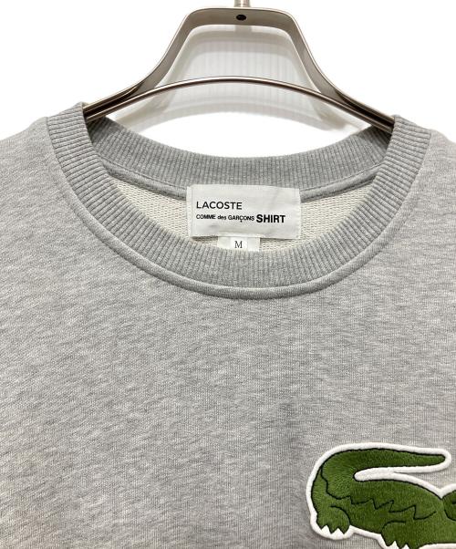COMME des GARCONS SHIRT（コムデギャルソンシャツ）COMME des GARCONS SHIRT (コムデギャルソンシャツ) LACOSTE (ラコステ) コラボロゴスウェット グレー サイズ:Mの古着・服飾アイテム
