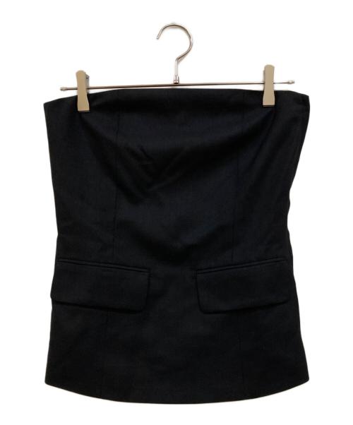 HYKE（ハイク）HYKE (ハイク) VIYELLA STRAPLESS TOP ブラック サイズ:1の古着・服飾アイテム