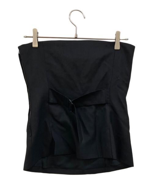 HYKE（ハイク）HYKE (ハイク) VIYELLA STRAPLESS TOP ブラック サイズ:1の古着・服飾アイテム