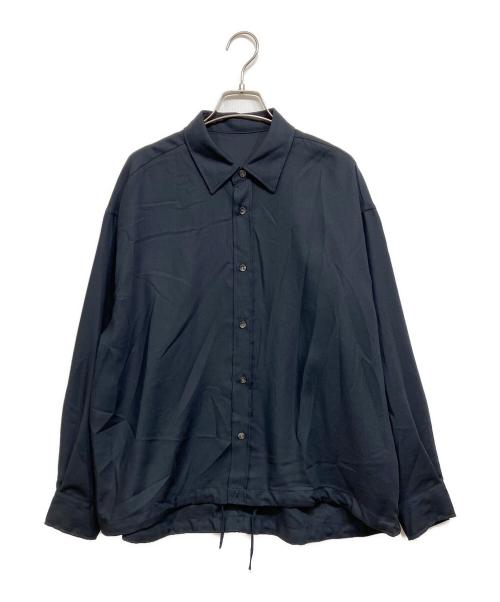 Spick and Span（スピック＆スパン）Spick and Span (スピック＆スパン) ウールライクヘムギャザーシャツ ネイビー サイズ:Freeの古着・服飾アイテム