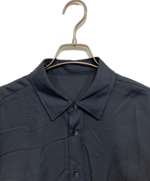 Spick and Span（スピック＆スパン）Spick and Span (スピック＆スパン) ウールライクヘムギャザーシャツ ネイビー サイズ:Freeの古着・服飾アイテム
