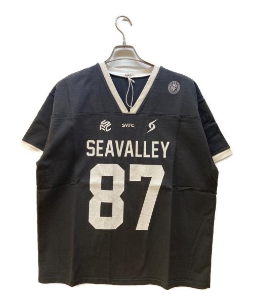 SEA（シー）SEA (シー) SEAVALLEY ユニフォーム TEE ブラック×ホワイト サイズ:Mの古着・服飾アイテム