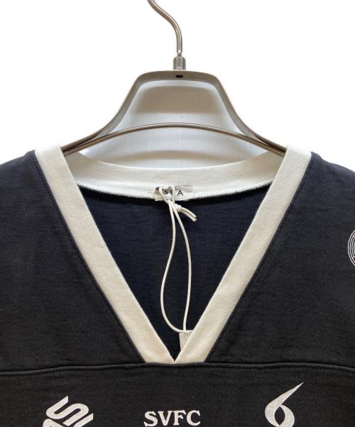 SEA（シー）SEA (シー) SEAVALLEY ユニフォーム TEE ブラック×ホワイト サイズ:Mの古着・服飾アイテム