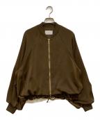 chignonシニヨン）の古着「サテンボリュームブルゾン」｜ブラウン