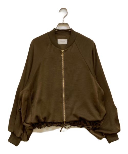 chignon（シニヨン）chignon (シニヨン) サテンボリュームブルゾン ブラウン サイズ:Fの古着・服飾アイテム