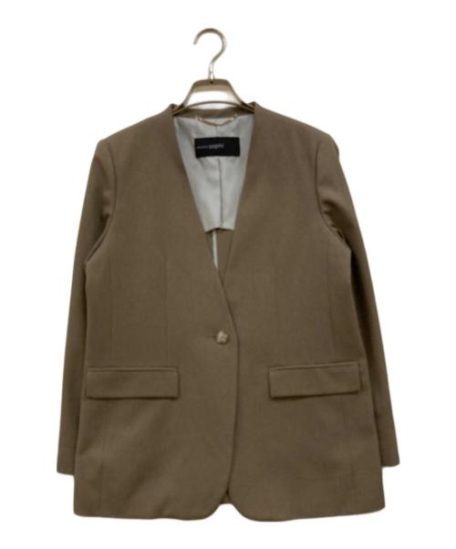 NOLLEY'S sophi（ノーリーズソフィー）NOLLEY'S sophi (ノーリーズソフィー) ウォッシャブルソフトシャンブレーノーカラージャケット ブラウン サイズ:34の古着・服飾アイテム