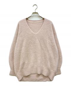 中古・古着通販】DRAWER (ドゥロワー) 5Gウールカシミヤ畔編みクルー