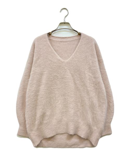 Loungedress（ラウンジドレス）Loungedress (ラウンジドレス) FURカシミヤVニット ピンク サイズ:Fの古着・服飾アイテム