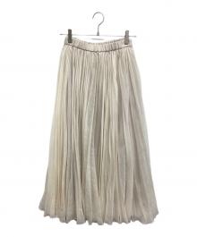 Noble（ノーブル）の古着「ヴィンテージシアーソフトプリーツスカート」｜アイボリー
