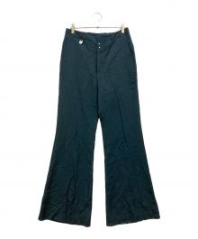 MM6 Maison Margiela（エムエムシックスメゾンマルジェラ）の古着「ウールブレンド ワイドレッグパンツ」｜グリーン