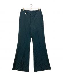 MM6 Maison Margiela（エムエムシックスメゾンマルジェラ）の古着「ウールブレンド ワイドレッグパンツ」｜グリーン