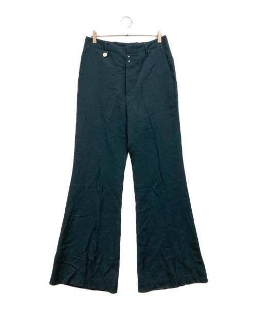 MM6 Maison Margiela（エムエムシックスメゾンマルジェラ）MM6 Maison Margiela (エムエムシックスメゾンマルジェラ) ウールブレンド ワイドレッグパンツ グリーン サイズ:46の古着・服飾アイテム