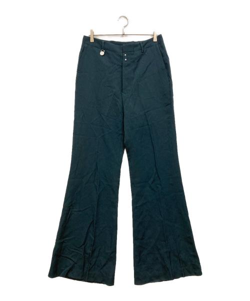 MM6 Maison Margiela（エムエムシックスメゾンマルジェラ）MM6 Maison Margiela (エムエムシックスメゾンマルジェラ) ウールブレンド ワイドレッグパンツ グリーン サイズ:46の古着・服飾アイテム