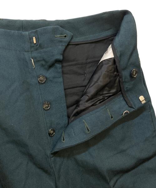MM6 Maison Margiela（エムエムシックスメゾンマルジェラ）MM6 Maison Margiela (エムエムシックスメゾンマルジェラ) ウールブレンド ワイドレッグパンツ グリーン サイズ:46の古着・服飾アイテム