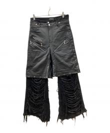 MM:OPTION（MM:OPTION）の古着「ドッキングダメージデニム」｜ブラック