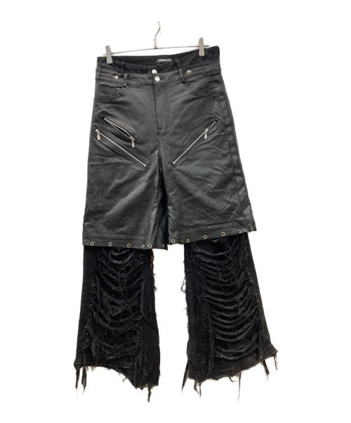 MM:OPTION（MM:OPTION）MM:OPTION (MM:OPTION) ドッキングダメージデニム ブラック サイズ:-の古着・服飾アイテム