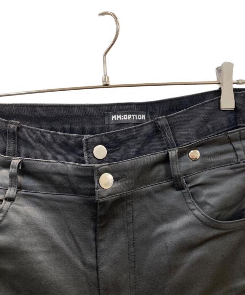 MM:OPTION（MM:OPTION）MM:OPTION (MM:OPTION) ドッキングダメージデニム ブラック サイズ:-の古着・服飾アイテム