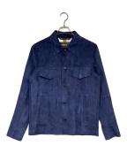 BOSSボス）の古着「L-Mashirt スウェードシャツジャケット」｜ブルー