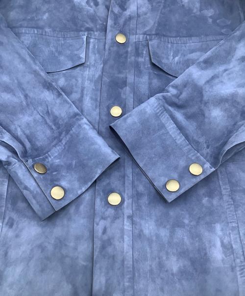 BOSS（ボス）BOSS (ボス) L-Mashirt スウェードシャツジャケット ブルー サイズ:46の古着・服飾アイテム