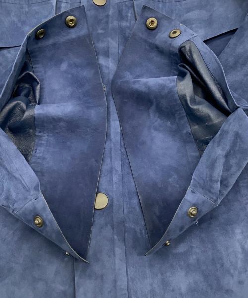 BOSS（ボス）BOSS (ボス) L-Mashirt スウェードシャツジャケット ブルー サイズ:46の古着・服飾アイテム