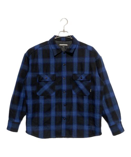 NEIGHBORHOOD（ネイバーフッド）NEIGHBORHOOD (ネイバーフッド) BUFFALO CHECK SH LS ブルー×ブラック サイズ:Mの古着・服飾アイテム