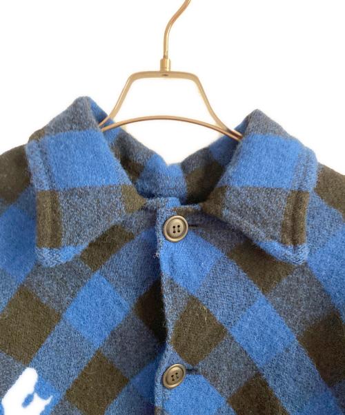 JUNYA WATANABE MAN（ジュンヤワタナベマン）JUNYA WATANABE MAN (ジュンヤワタナベマン) FILSON (フィルソン) ウールチェック 製品縮絨 ダブルマッキーノクルーザー ブルー×ブラック サイズ:Ｍの古着・服飾アイテム