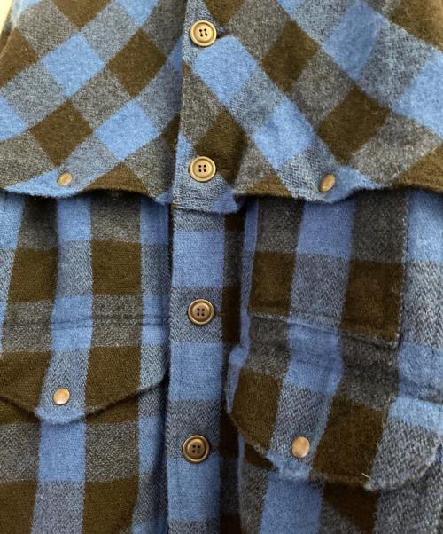 JUNYA WATANABE MAN（ジュンヤワタナベマン）JUNYA WATANABE MAN (ジュンヤワタナベマン) FILSON (フィルソン) ウールチェック 製品縮絨 ダブルマッキーノクルーザー ブルー×ブラック サイズ:Ｍの古着・服飾アイテム