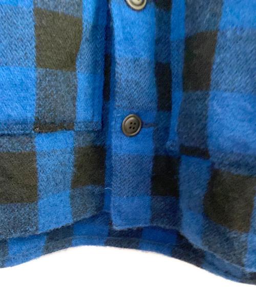 JUNYA WATANABE MAN（ジュンヤワタナベマン）JUNYA WATANABE MAN (ジュンヤワタナベマン) FILSON (フィルソン) ウールチェック 製品縮絨 ダブルマッキーノクルーザー ブルー×ブラック サイズ:Ｍの古着・服飾アイテム