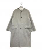 GALERIE VIEギャルリーヴィー）の古着「ダブルフェイス クルーネックロングコート」｜グレー