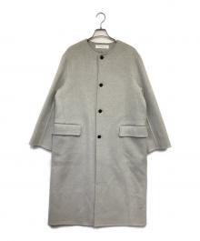 GALERIE VIE（ギャルリーヴィー）の古着「ダブルフェイス クルーネックロングコート」｜グレー
