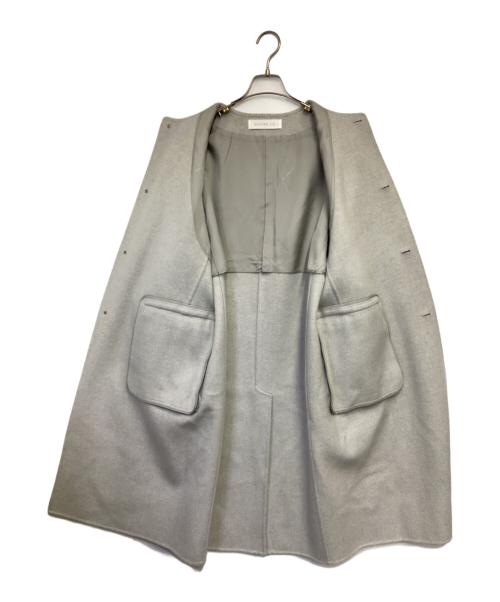 GALERIE VIE（ギャルリーヴィー）GALERIE VIE (ギャルリーヴィー) ダブルフェイス クルーネックロングコート グレー サイズ:Fの古着・服飾アイテム