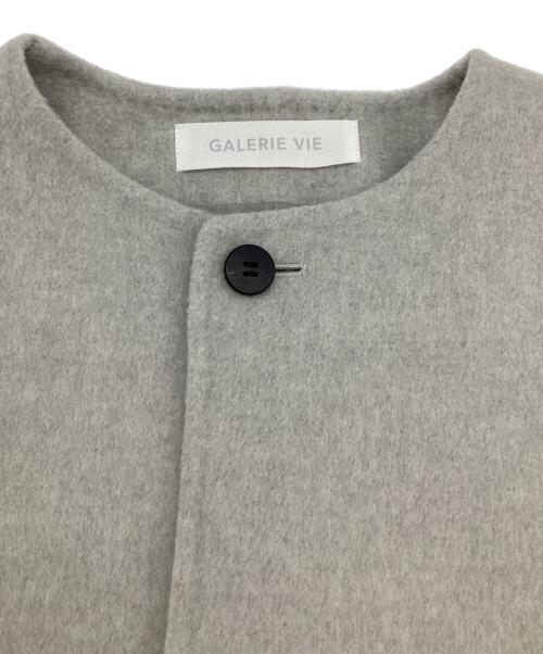 GALERIE VIE（ギャルリーヴィー）GALERIE VIE (ギャルリーヴィー) ダブルフェイス クルーネックロングコート グレー サイズ:Fの古着・服飾アイテム