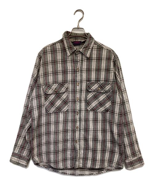 DAKOTA（ダコタ）DAKOTA (ダコタ) ヘビーコットンネルシャツ グレー×パープル サイズ:Mの古着・服飾アイテム