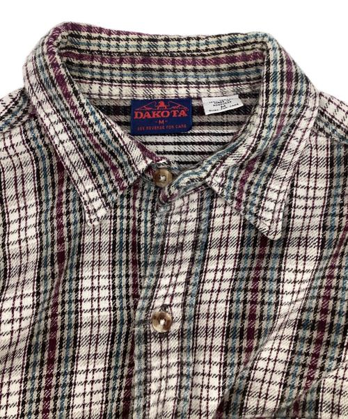DAKOTA（ダコタ）DAKOTA (ダコタ) ヘビーコットンネルシャツ グレー×パープル サイズ:Mの古着・服飾アイテム
