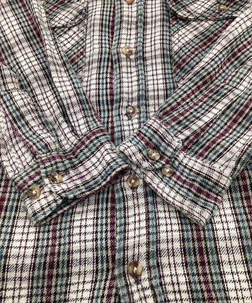 DAKOTA（ダコタ）DAKOTA (ダコタ) ヘビーコットンネルシャツ グレー×パープル サイズ:Mの古着・服飾アイテム