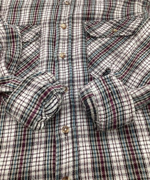 DAKOTA（ダコタ）DAKOTA (ダコタ) ヘビーコットンネルシャツ グレー×パープル サイズ:Mの古着・服飾アイテム