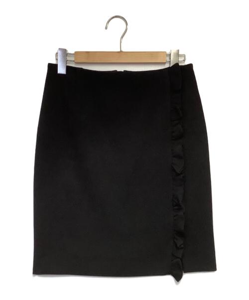 LOUIS VUITTON（ルイ ヴィトン）LOUIS VUITTON (ルイ ヴィトン) ウールフリルタイトスカート ブラック サイズ:38の古着・服飾アイテム