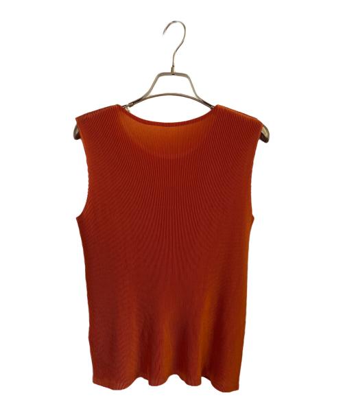 PLEATS PLEASE（プリーツプリーズ）PLEATS PLEASE (プリーツプリーズ) プリーツノースリーブカットソー オレンジ サイズ:3の古着・服飾アイテム