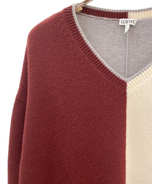 LOEWE（ロエベ）LOEWE (ロエベ) アナグラム アシンメトリック ウール セーター マルチカラー サイズ:XSの古着・服飾アイテム