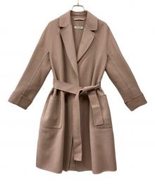 'S Max Mara（エスマックスマーラ）の古着「cucito a mano ウール アンゴラ混 ガウンコート」｜ピンク