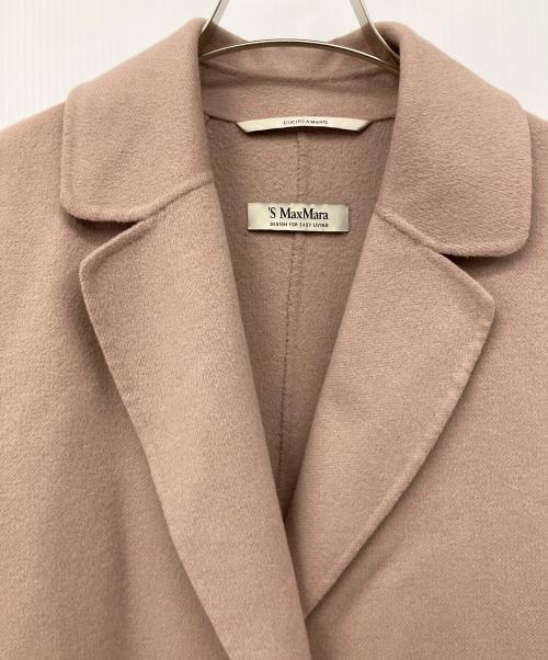 'S Max Mara（エスマックスマーラ）'S Max Mara (エスマックスマーラ) cucito a mano ウール アンゴラ混 ガウンコート ピンク サイズ:6の古着・服飾アイテム