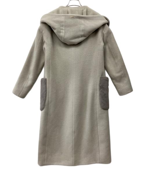 HERNO（ヘルノ）HERNO (ヘルノ) アンゴラ混フーデッドコート グレー サイズ:40の古着・服飾アイテム