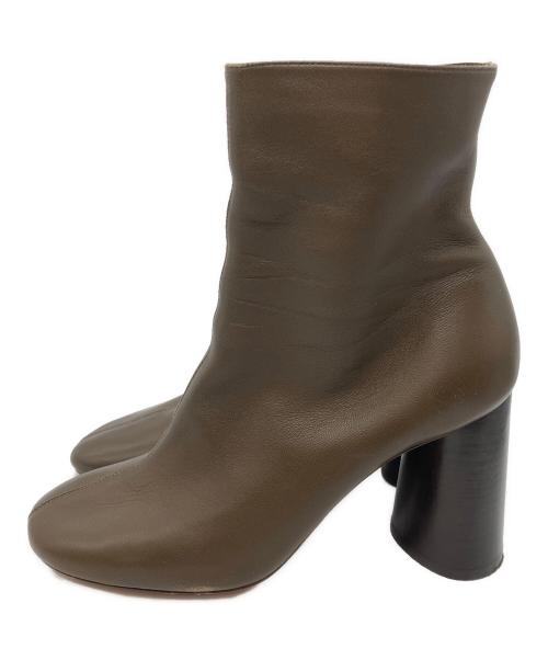 CELINE（セリーヌ）CELINE (セリーヌ) サイドジップスクエアヒールブーツ カーキ サイズ:36の古着・服飾アイテム