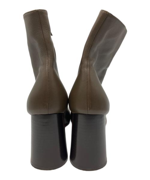 CELINE（セリーヌ）CELINE (セリーヌ) サイドジップスクエアヒールブーツ カーキ サイズ:36の古着・服飾アイテム