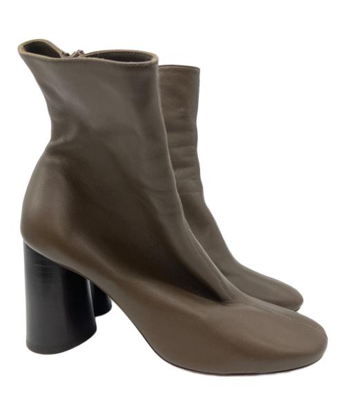 CELINE（セリーヌ）CELINE (セリーヌ) サイドジップスクエアヒールブーツ カーキ サイズ:36の古着・服飾アイテム
