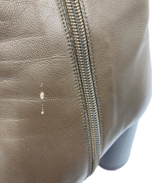 CELINE（セリーヌ）CELINE (セリーヌ) サイドジップスクエアヒールブーツ カーキ サイズ:36の古着・服飾アイテム