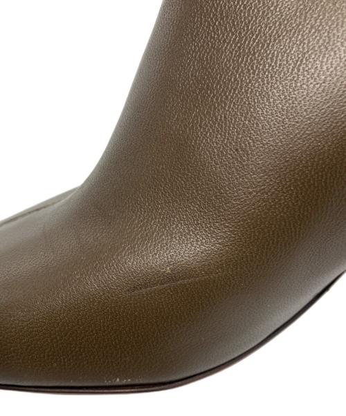 CELINE（セリーヌ）CELINE (セリーヌ) サイドジップスクエアヒールブーツ カーキ サイズ:36の古着・服飾アイテム