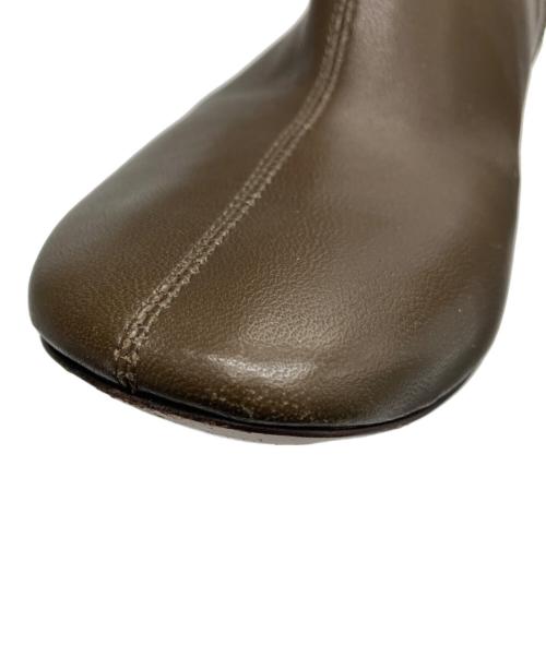 CELINE（セリーヌ）CELINE (セリーヌ) サイドジップスクエアヒールブーツ カーキ サイズ:36の古着・服飾アイテム