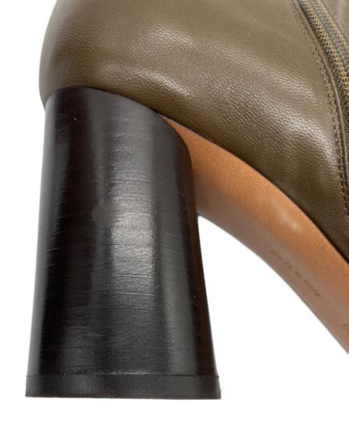 CELINE（セリーヌ）CELINE (セリーヌ) サイドジップスクエアヒールブーツ カーキ サイズ:36の古着・服飾アイテム